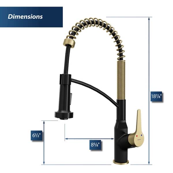 dimension image slide 1 of 5, Karran Scottsdale Single-Handle Pull-Down Sprayer Kitchen Faucet