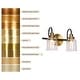 preview thumbnail 18 of 18, Kesa Modern 2/3-Light Black Gold Bathroom Vanity Lights Seeded Glass Bell Wall Sconces