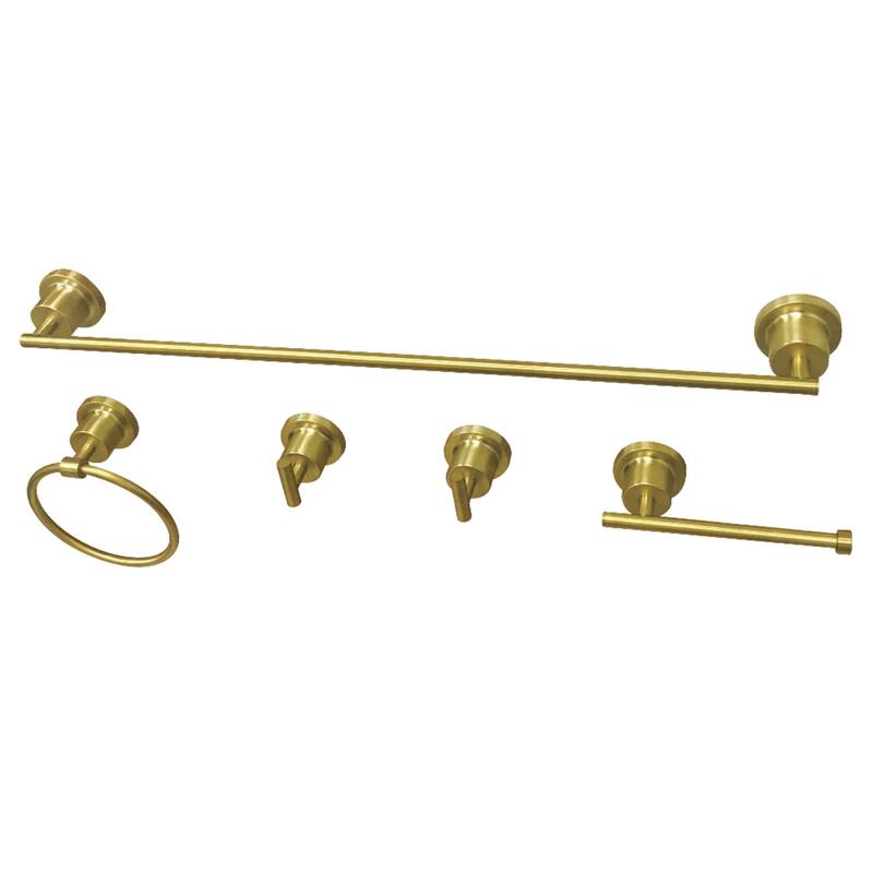 Concord 5-Piece Bathroom Accessory Set in Oil Rubbed Bronze - Brushed Brass