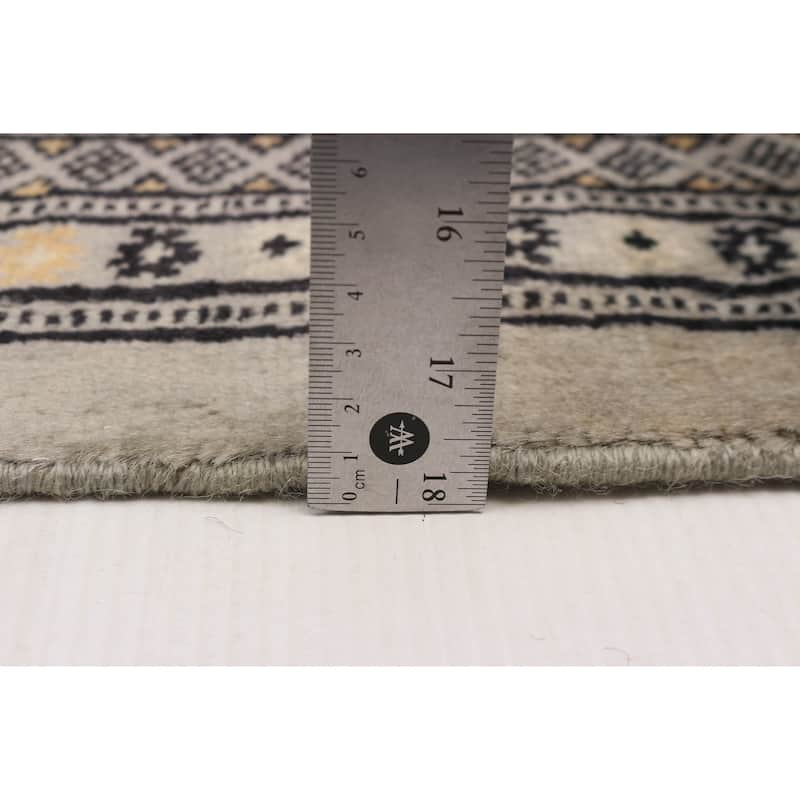 Finest Peshawar Bokhara Grey Rug 9'6" x 11'8" - 9'6 x 11'8
