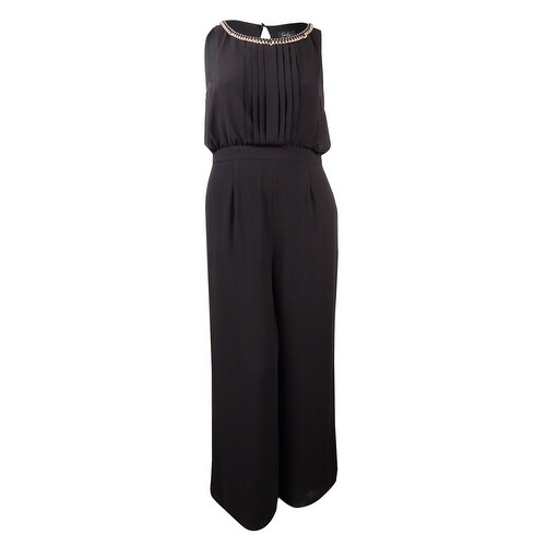 pleated chiffon jumpsuit