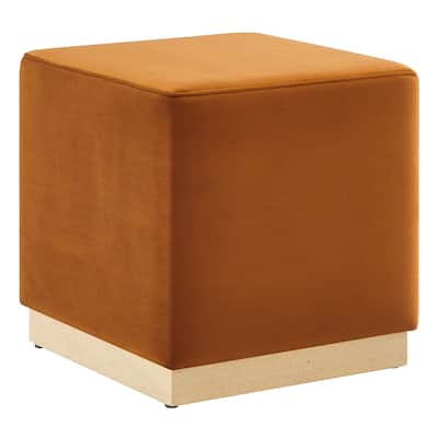 Tilden 17"/28" Square Performance Velvet Upholstered Ottoman