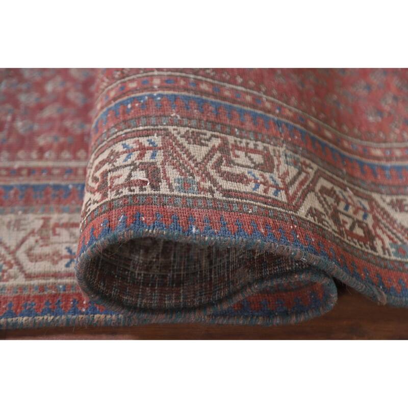 Hand Knotted Oriental 100% Wool Carpet Traditional All-Over Red Botemir Area Rug - 6' 5'' X 4' 1''