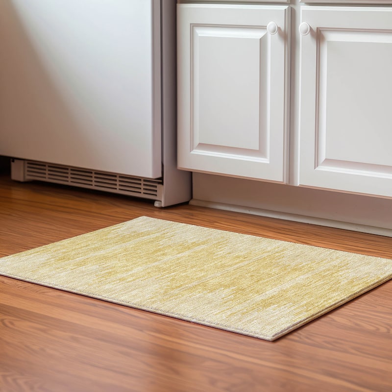 Premium Washable Super Soft Modern Century Mayfield Rug - Gold - 1' 8" x 2' 6" - Rectangle