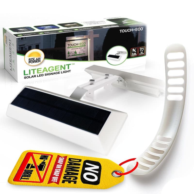 LITEAGENT PRO Solar LED Sign Light – No-Drill, Weatherproof Outdoor Signage Light for Real Estate, Business, or Yard Displays