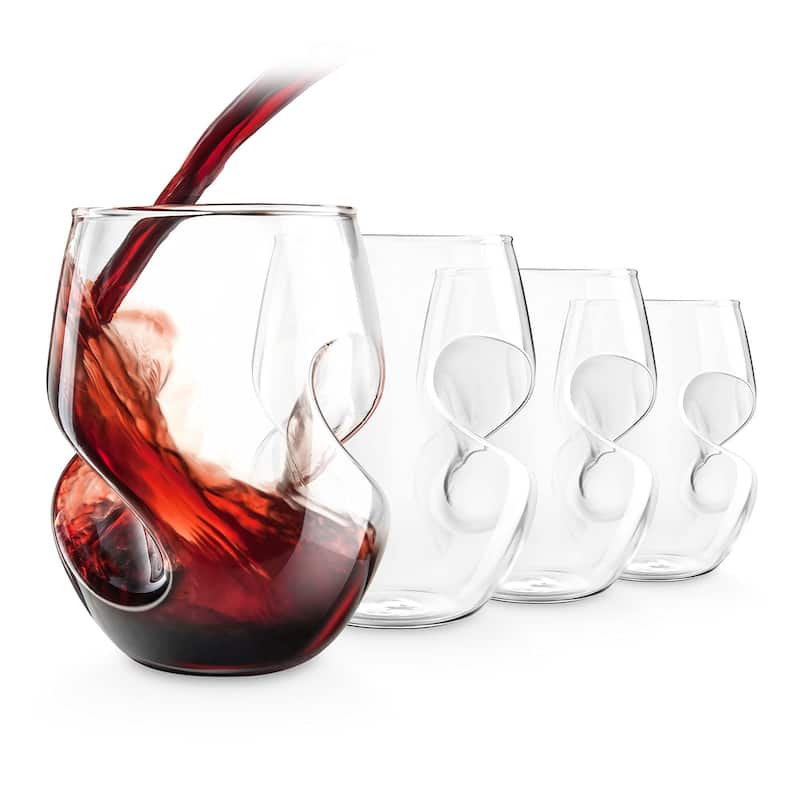 Final Touch Set of 4 Conundrum Red Wine Glasses - 16 oz - 16 oz - Clear