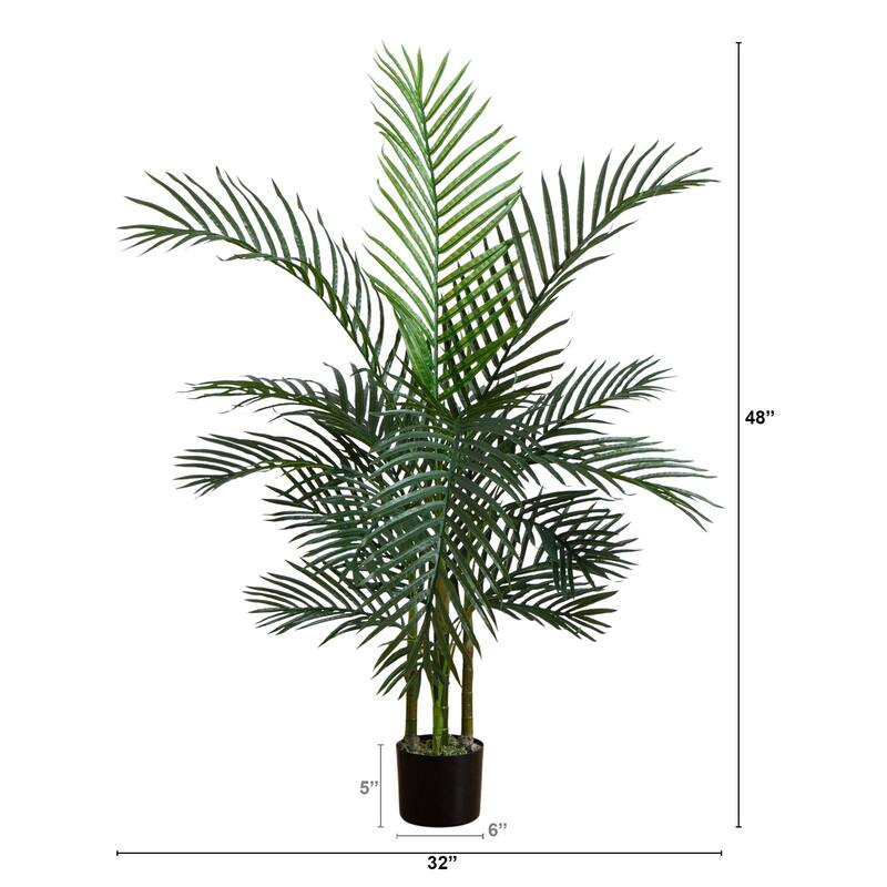 Potted Areca Palm Artificial Tree - 4' - Green