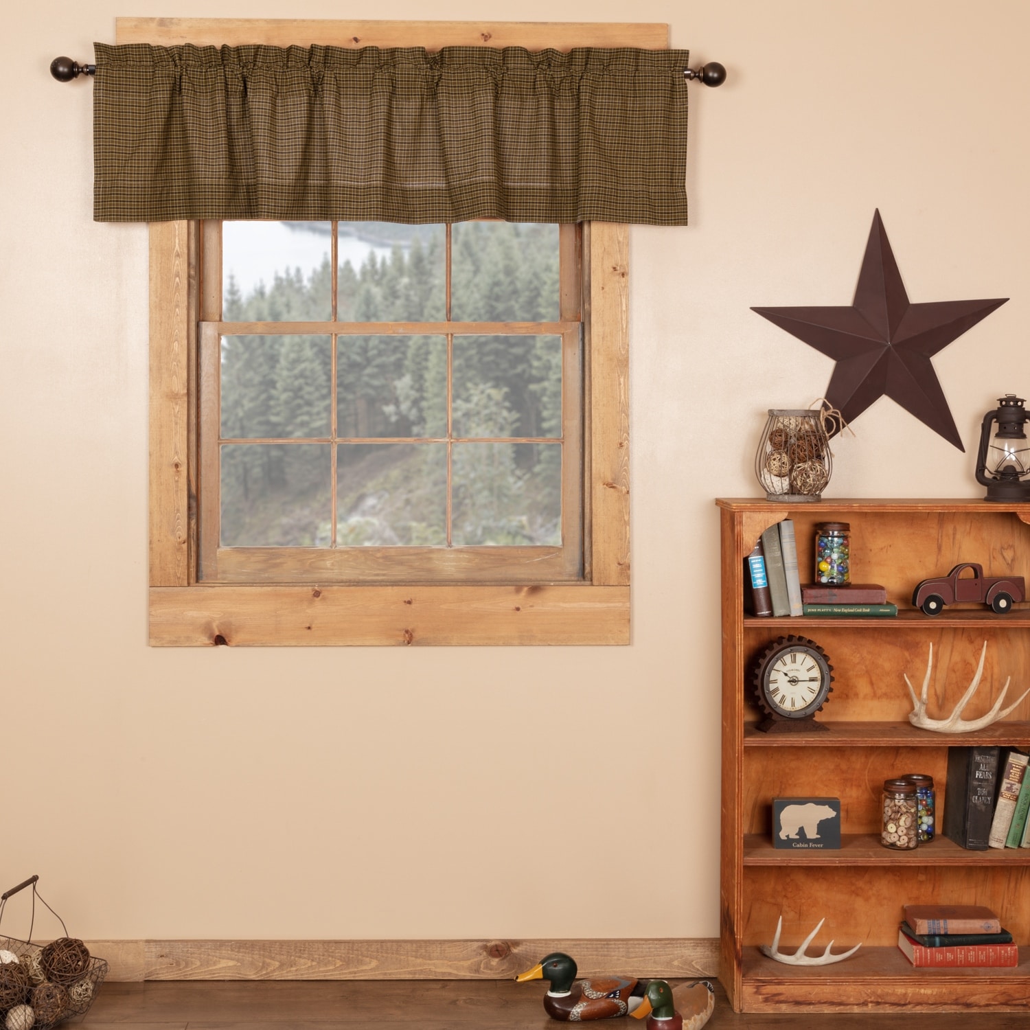 Tea Cabin Green Plaid Valance - 16x72