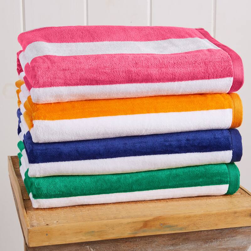 Luxurious Cotton Vibrant Colored Striped Beach Towel