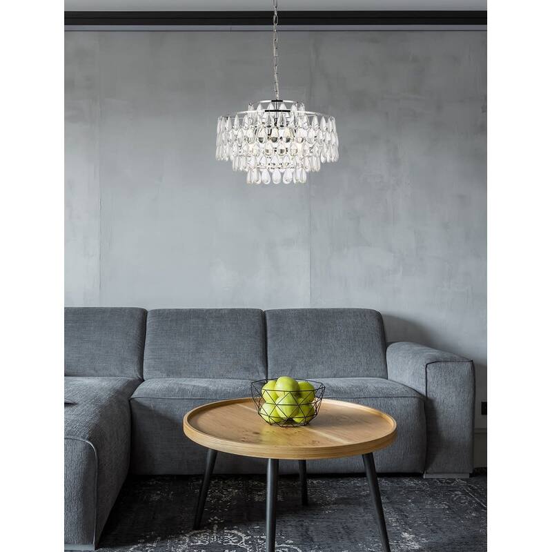 Elegant Lighting 1102D20 Mila 5 Light 20" Wide Crystal Pendant with