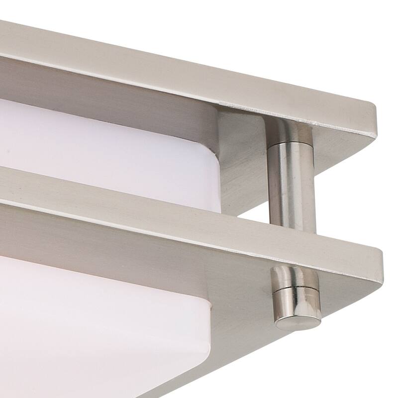 Horizon 12-in W LED Square Satin Nickel Mission Flush Mount Ceiling Light - 12-in W x 3.5-in H x 12-in D