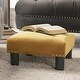preview thumbnail 87 of 130, The Curated Nomad Performance Fabric Stardust Square Upholstered Footstool Ottoman Gold - Velvet