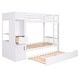 preview thumbnail 6 of 7, Easy to Assemble Twin Size Bunk Bed with Trundle and Attached Multifunctional Locker,3 Beds in 1