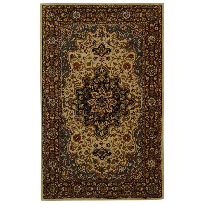 SAFAVIEH Handmade Heritage Harmony Stripe Traditional Oriental Wool Rug