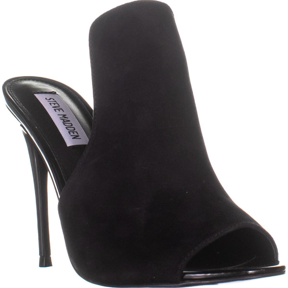 steve madden black mule heels