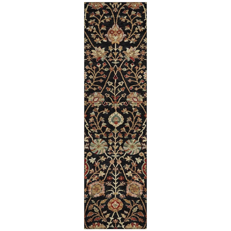 Machine Washable Indoor/ Outdoor Traditional Kashan Chantille Rug