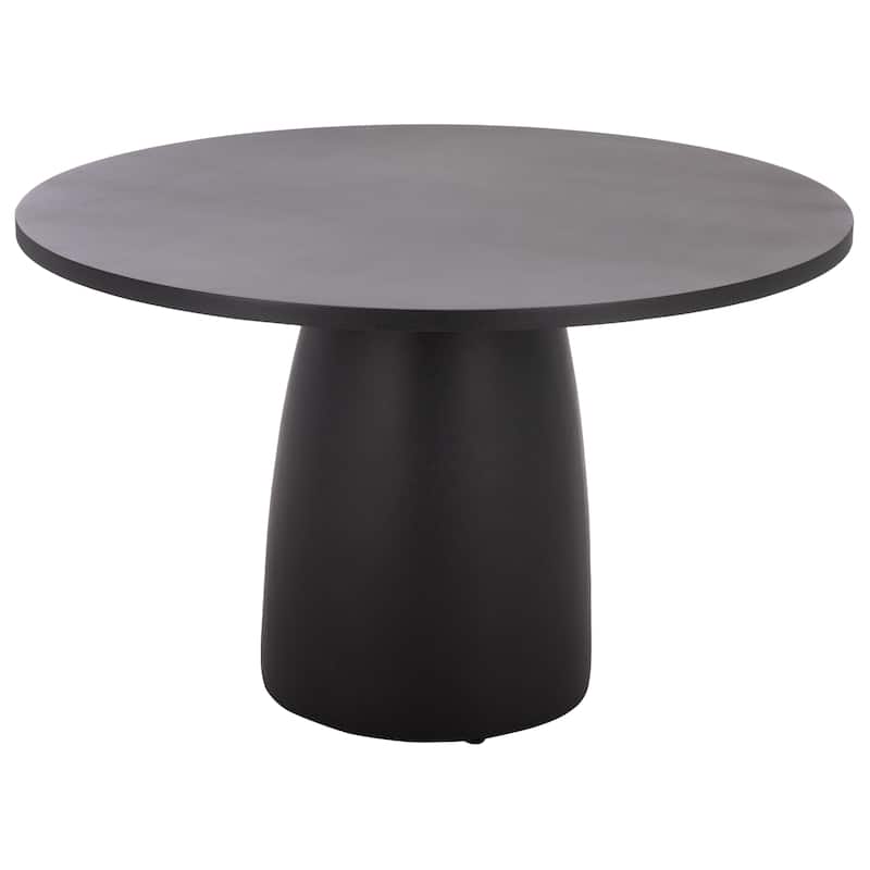 SAFAVIEH Outdoor Patio Furniture Tina Round Dining Table, Pedestal Table for Indoor and Outdoor Use - 47"W x 47"D x 30"H - Black