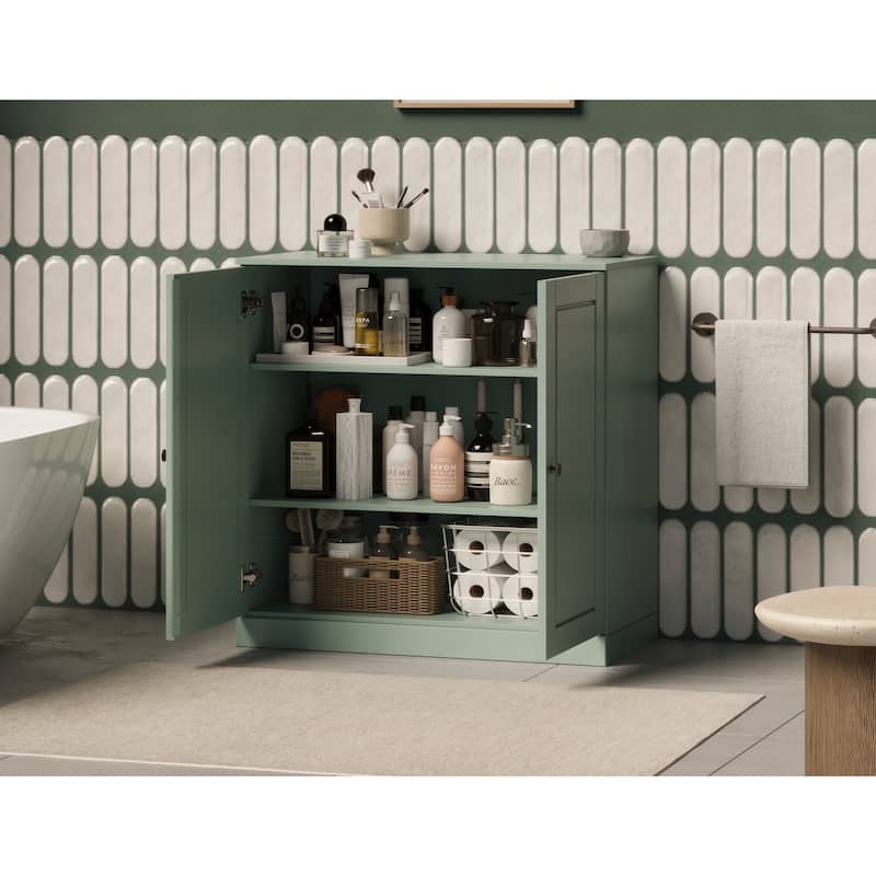 Palace Imports 100% Solid Wood 32" Bathroom Cabinet with Solid Doors and Adjustable Shelves