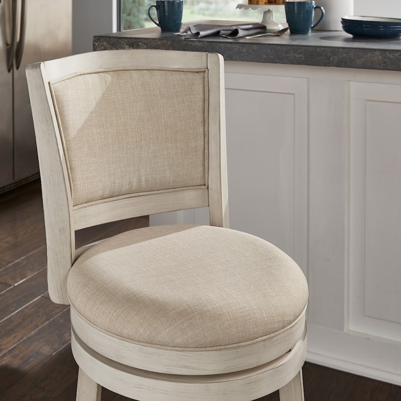 Menas Upholstered Back Swivel Stool by iNSPIRE Q Classic