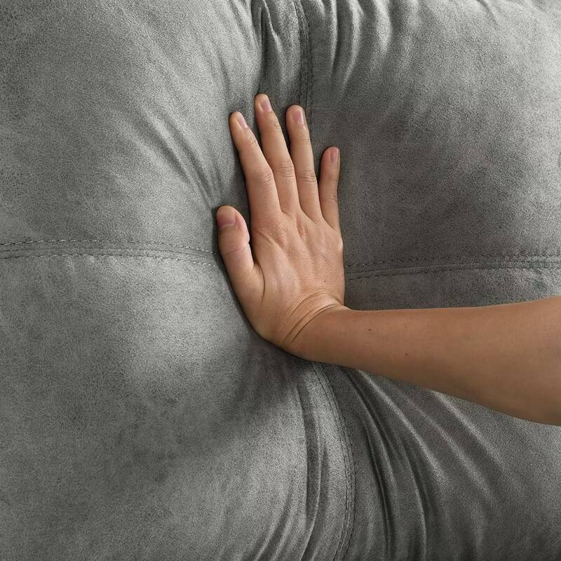 Morden Fort Reversible L-Shaped Sofa Bed with Storage - Velvet Upholstery, Button Tufting, and Nailhead Trim