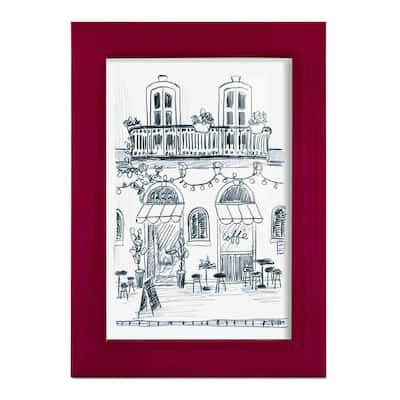 Italian Street Sketch II -Framed Print w/glass-Cherry Red