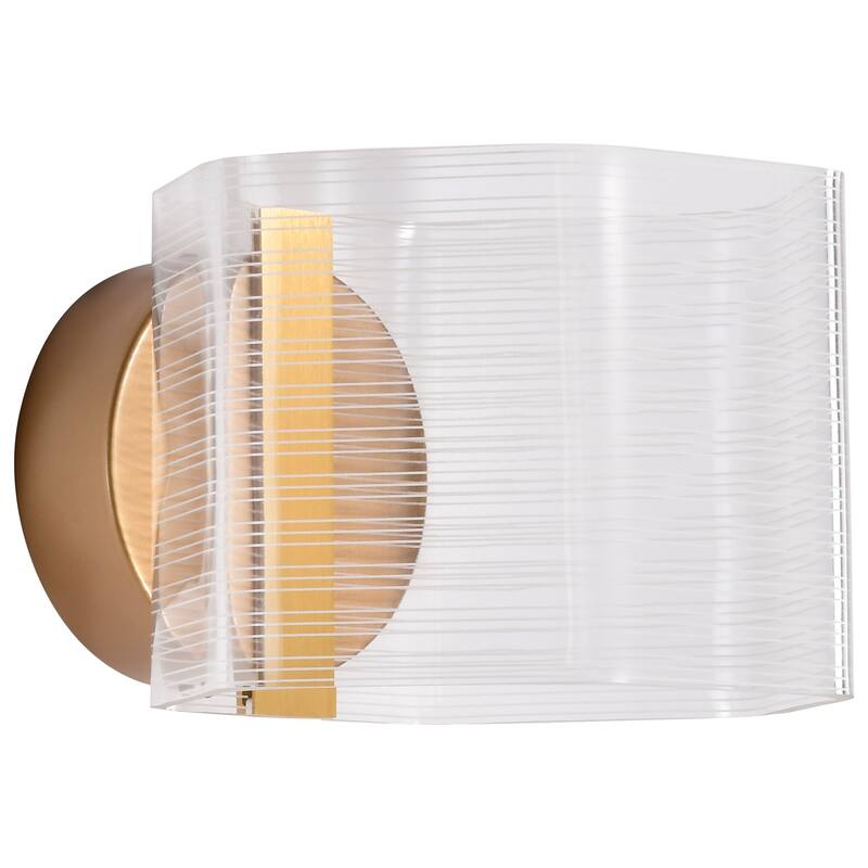 Kenzo LED 1 Light Wall Sconce Vintage Brass Finish Light Guide Panel - Polished Anodized Bronze