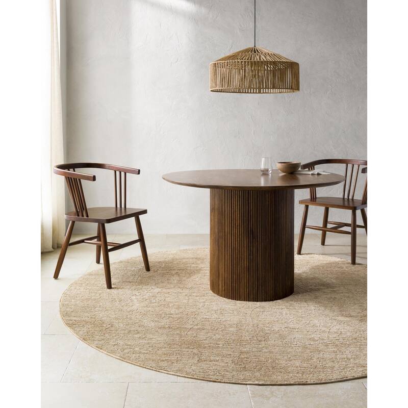 Hagan Moroccan Area Rug - Beige - 7' 10" x 7' 10" Round