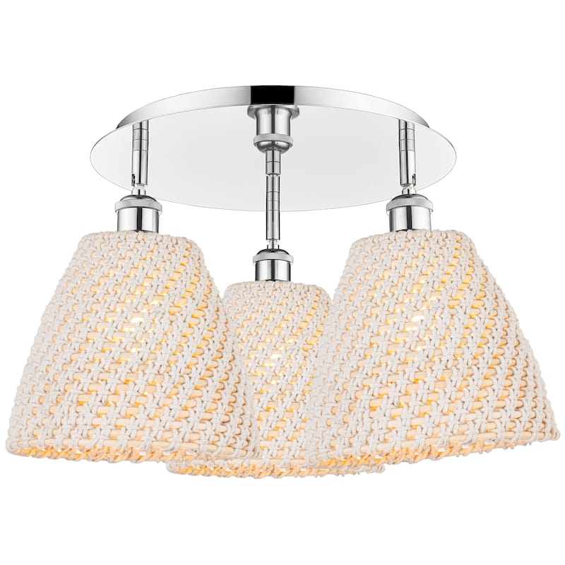 Innovations Lighting Endless Possibilities Ballston - Bristol Natural - 3 Light 21" Flush Mount - Polished Chrome