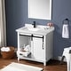 preview thumbnail 11 of 15, OVE Decors Edenderry 36 in. Vanity White Finish Black Hardware Power Bar