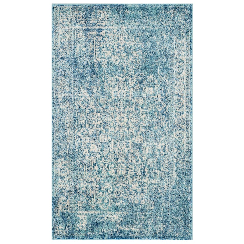 SAFAVIEH Evoke Quinn Vintage Distressed Rug - 3' x 5' - Blue/Ivory
