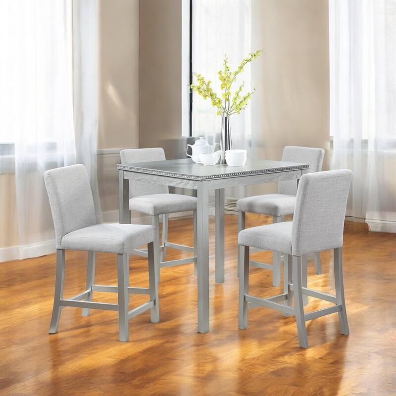 KISRAIS 5 Piece Counter Height Dining Set - Grey