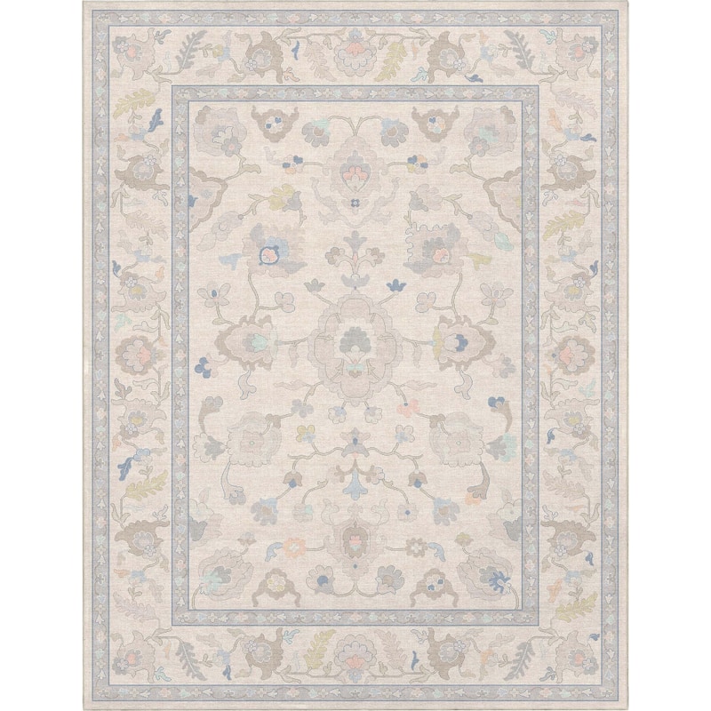 Well Woven Ushak Konya Updated Traditional Pastel Flat-Weave Area Rug