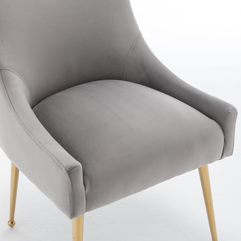 SEYNAR Velvet Upholstered Dining Chair Set of 2, Modern Glam Armless Side Chair