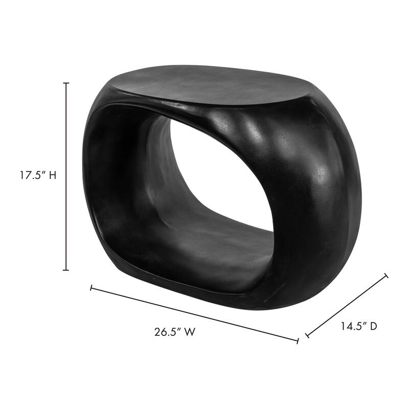 NADAAL STUDIOS Chroma Accent Stool, Fibre Reinforced Natural Concrete, Black