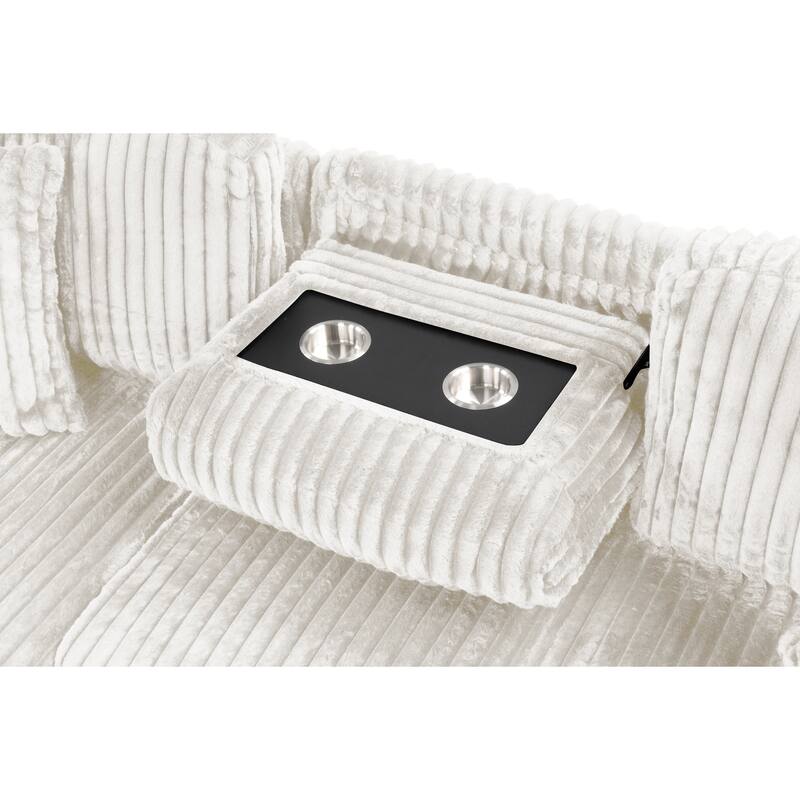 Plush Sectional in Black, Cream and Gray