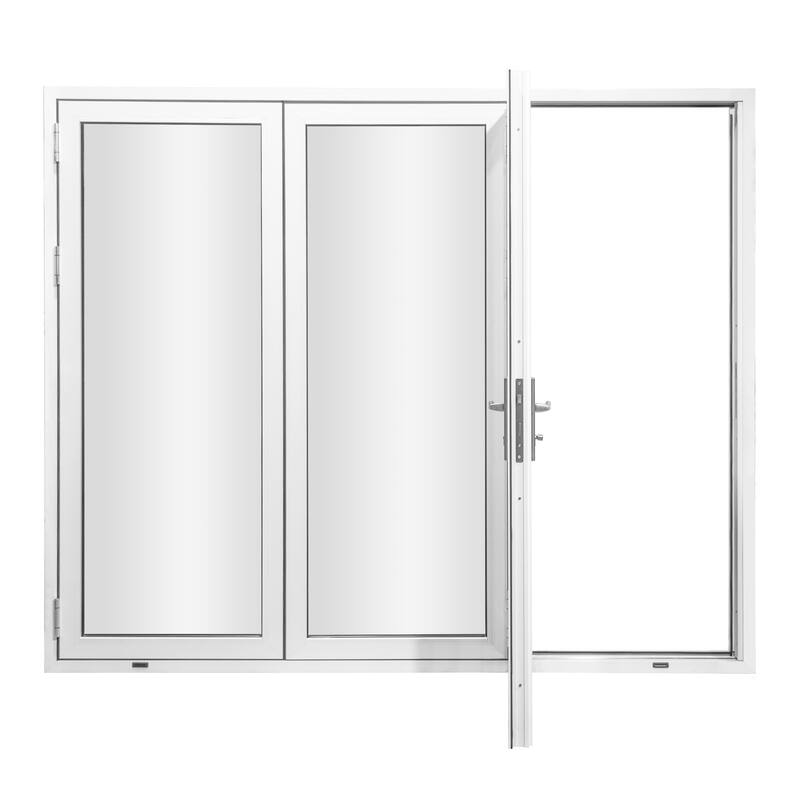 KaMic 96" x 96" 3-Panel Aluminum Patio Folding Door Right to Left-Outswing