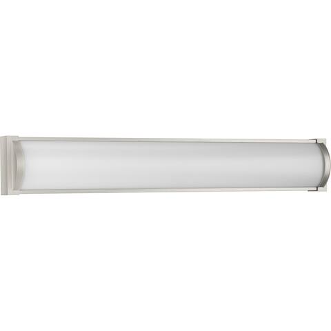 Barril Collection 32 in. Brushed Nickel Large Modern Integrated LED Linear Vanity Light - 32 in x 2.33 in x 4.76 in