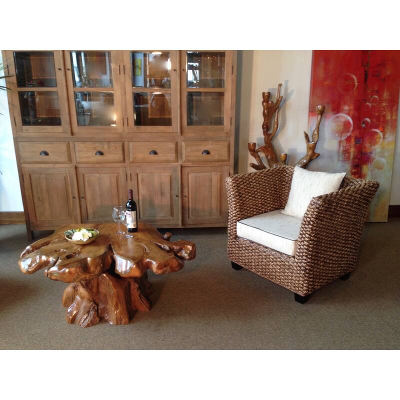 Chic Teak Rustic Teak Wood Slab Coffee Table