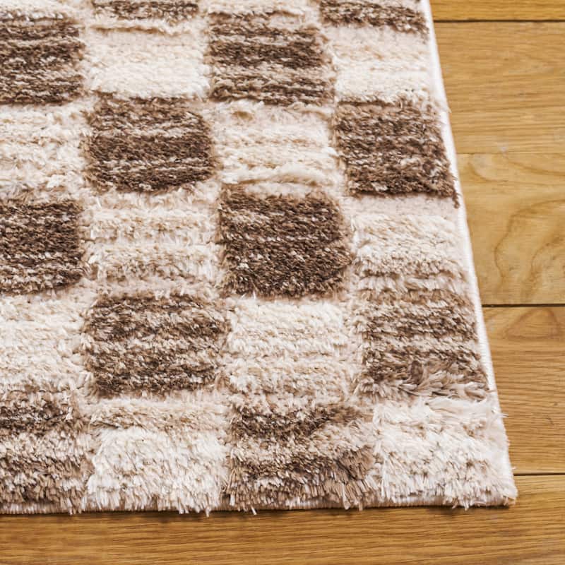 SAFAVIEH Seattle Elisabeta Shag Checkered 1-inch Thick Rug