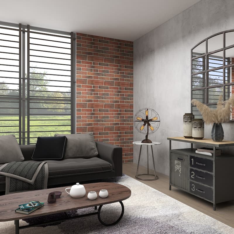 Bronze Metal Vintage Fan Shape 5 Light Accent Lamp - 18 x 24