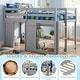 preview thumbnail 19 of 18, Gymax Twin Size Loft Bed w/ LED Lights 2 Doors Underbed Space &