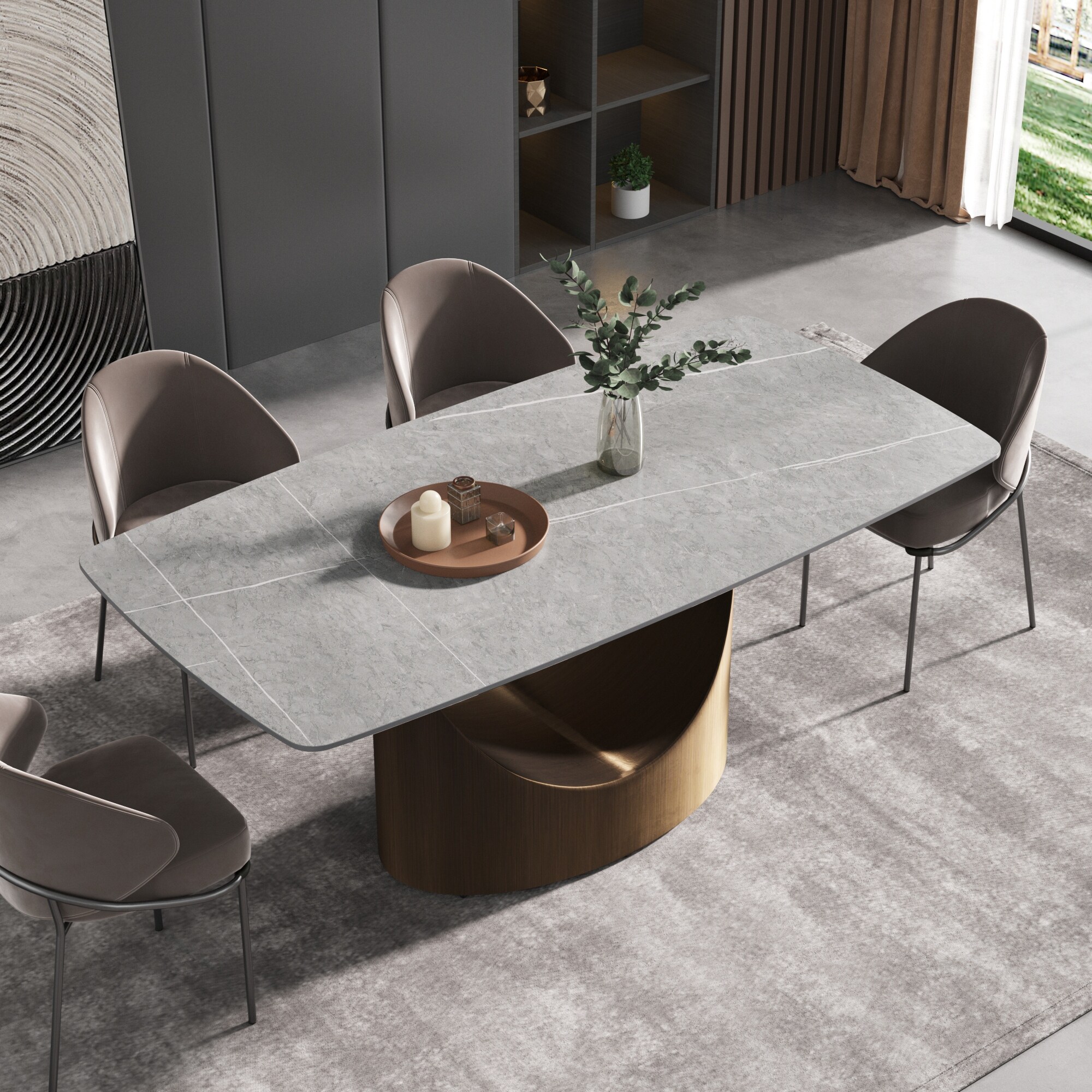 71'' Modern Rectangular Sintered Stone Dining Table - On Sale