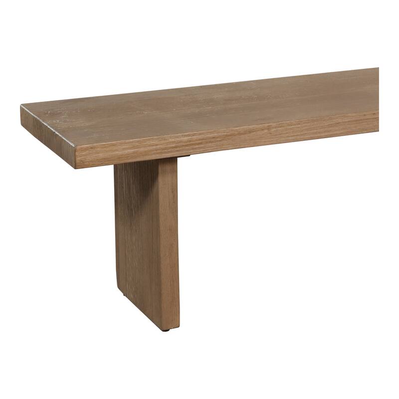 Aurelle Home Komi Rustic Simple Solid Oak Dining Bench
