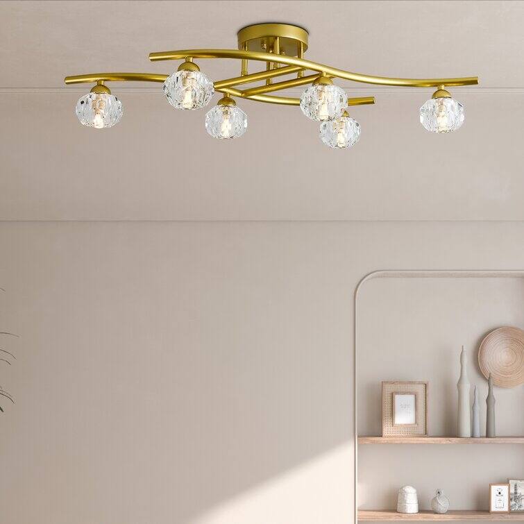 Maxax 6 - Light 29.1'' Sputnik Geometric Semi Flush Mount