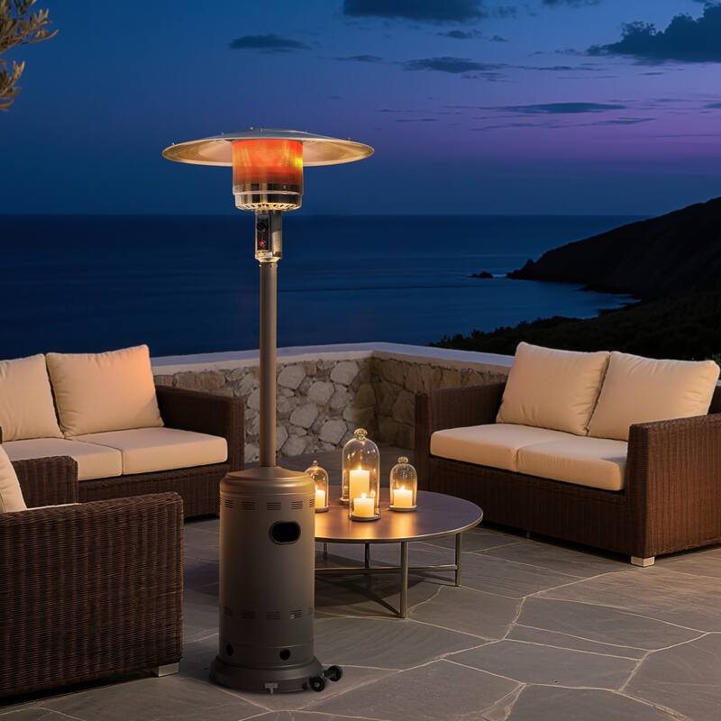 Powder-Coated Propane Gas Outdoor Heater with Wheels, ETL Certified