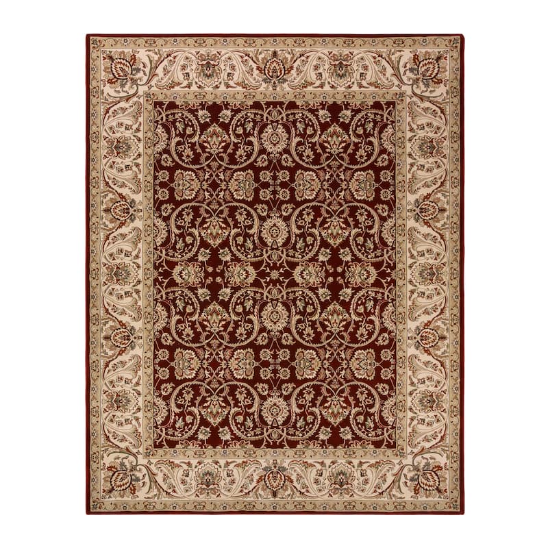 Gertmenian Majestic Croft Traditional Deep Red Floral Border Area Rug