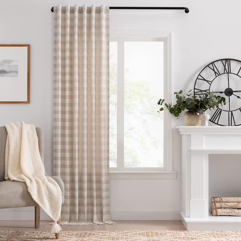 Mercantile Farmhouse Horizontal Stripe Rod Pocket Curtain Panel
