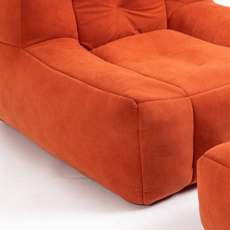 Oaks Aura Fluffy Bean Bag Chair, Super Soft Lazy Sofa Chair With Memory Foam And Ottoman, Indoor Modern Bean Bag Chair