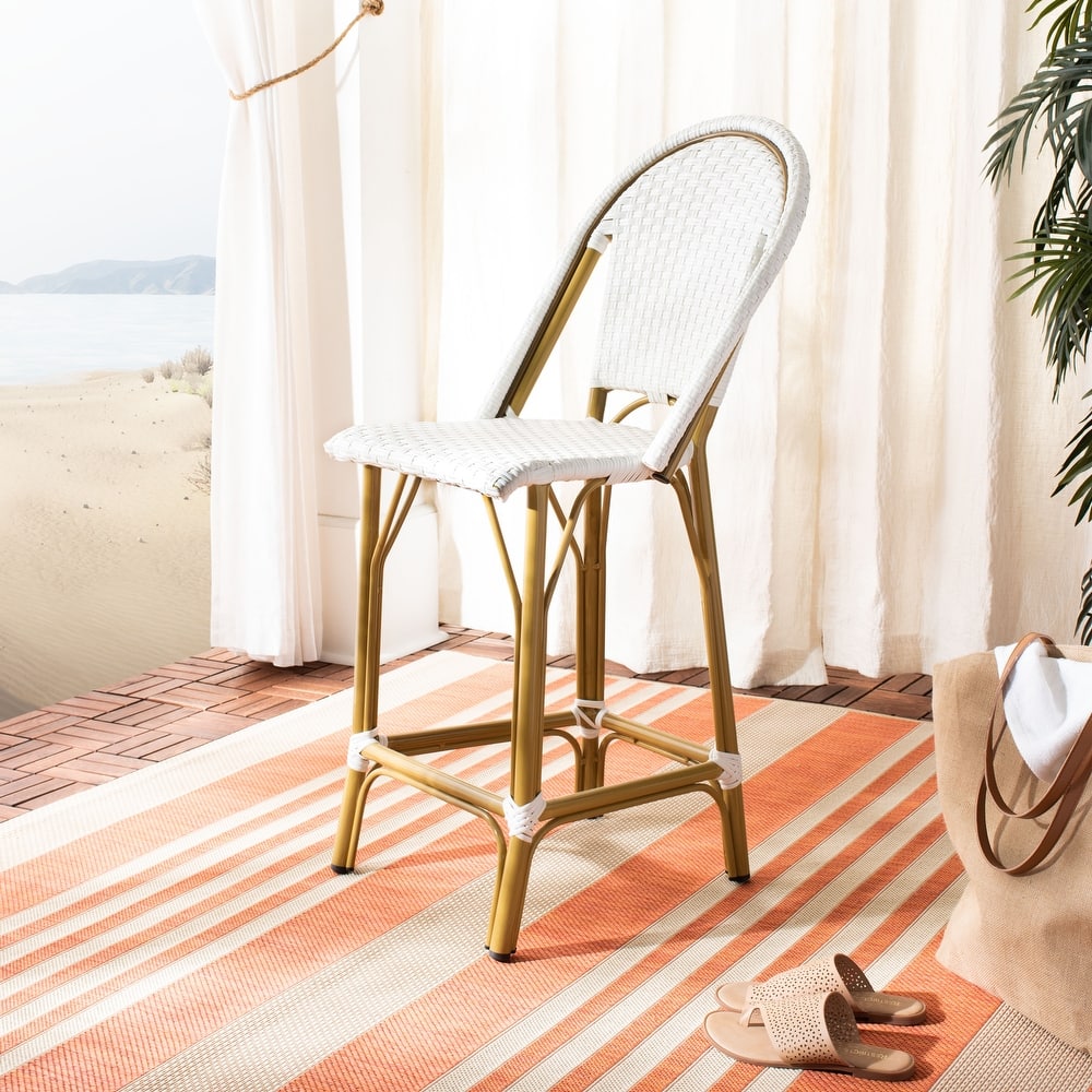 SAFAVIEH Outdoor Abigayle Indoor/Outdoor Bistro Counter Stool - 19Wx23Dx43H