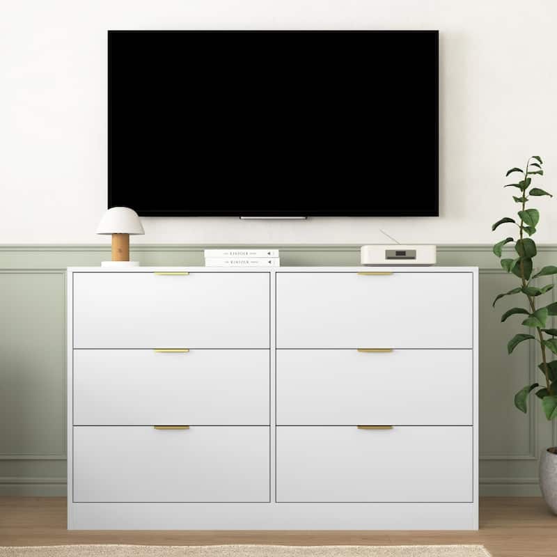 Simply Modern 6-Drawer Dresser - White